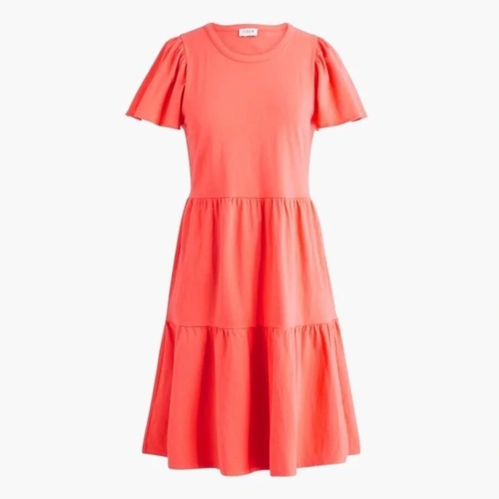 J. Crew Factory | Knit tiered mini dress Dark Coral Various Plus Size Available